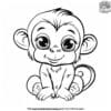 Kawaii Monkey Coloring Pages