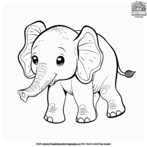 Vivid cute elephant coloring pages