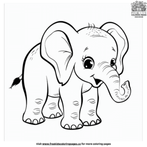 Charming Cute Elephant Coloring Pages