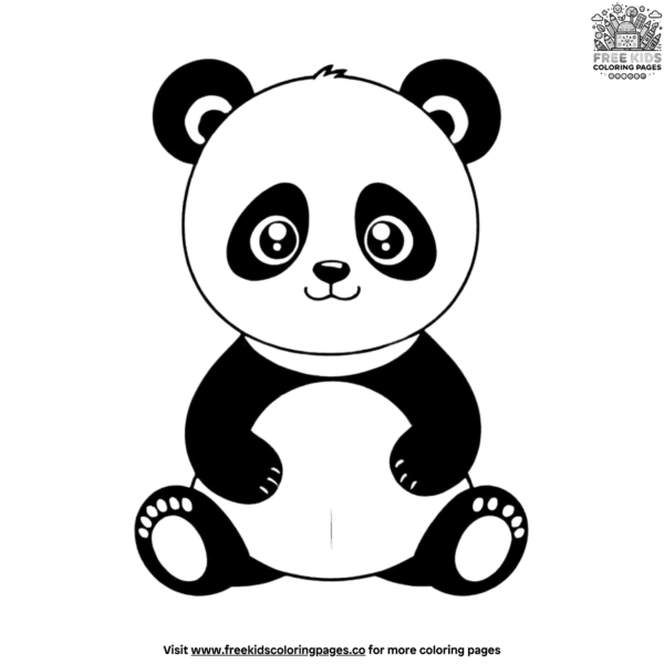 Adorable cute panda coloring pages