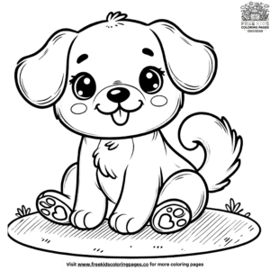 Adorable cute puppy coloring pages