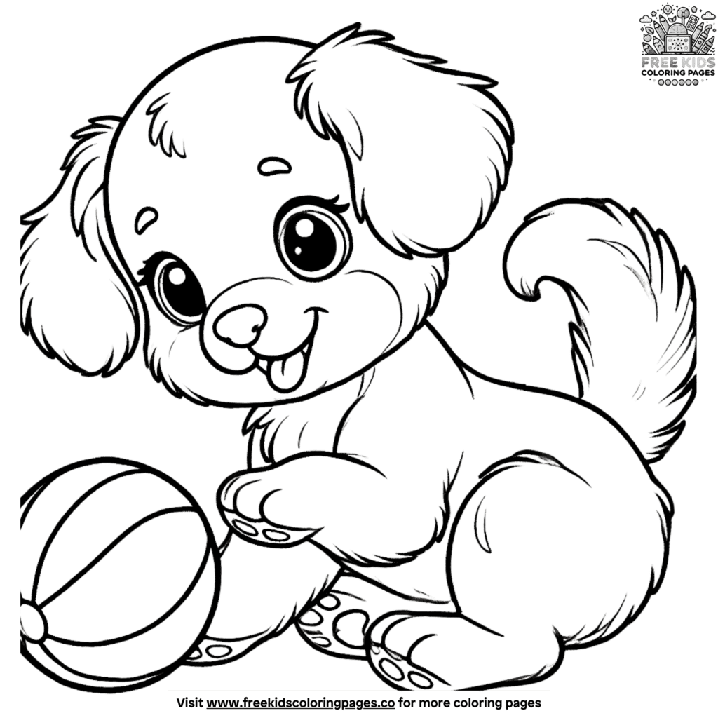 Lovely Cute Puppy Coloring Pages
