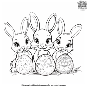 Charming Easter Bunny And Friends Coloring Pages
