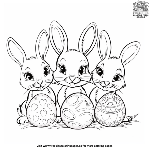 Charming Easter Bunny And Friends Coloring Pages
