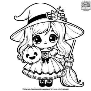 Sweet halloween girl coloring pages