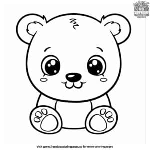 Cute Kawaii Bear Coloring Pages