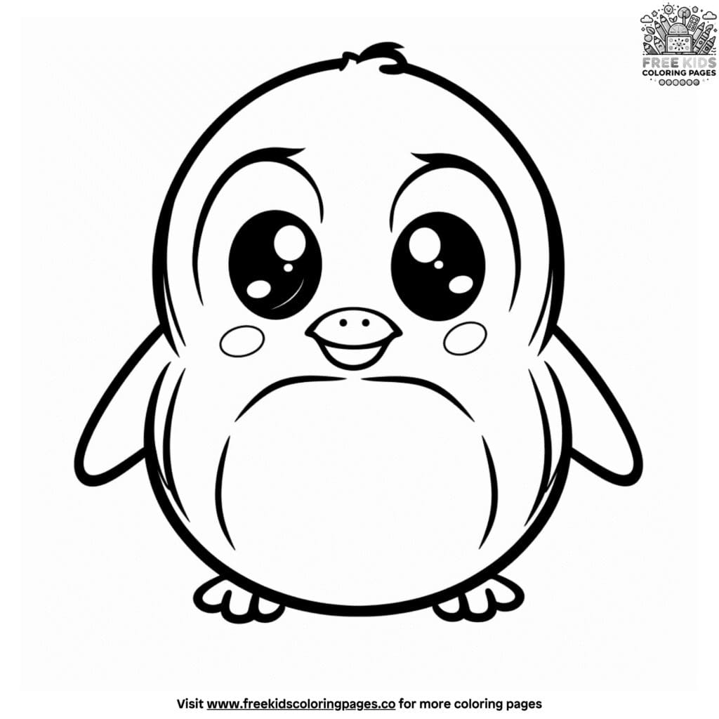 Charming kawaii penguin coloring pages: cute and fun