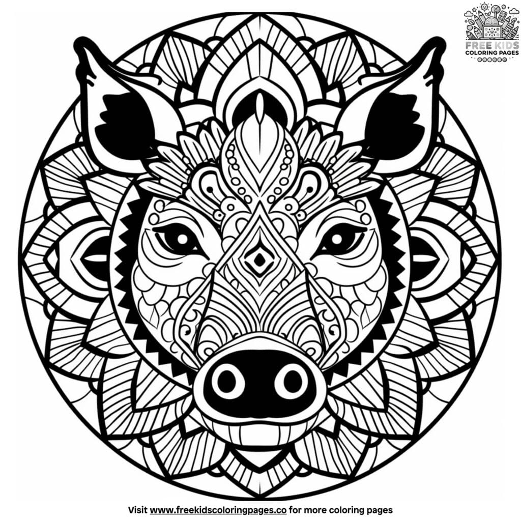 Pleasant mandala animal coloring pages