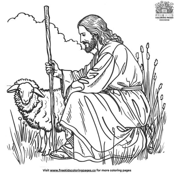 Jesus the shepherd coloring pages