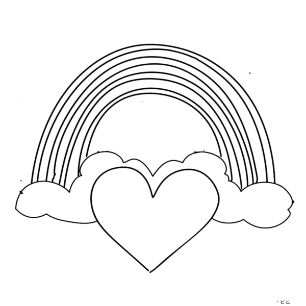 Rainbow Heart Coloring Pages