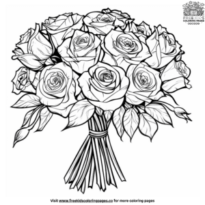 Whimsical Rose Bouquet Coloring Pages For Budding Artists