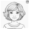 Adorable Short Wavy Hair Coloring Pages