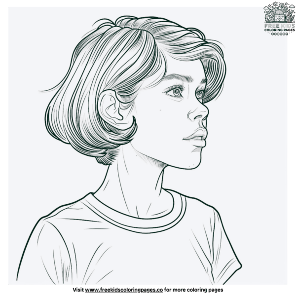 Pretty short bob hair coloring pages