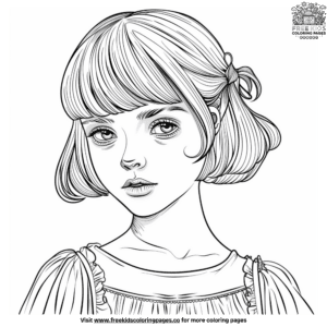 Charming Short Hair Coloring Pages