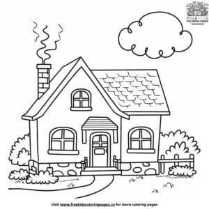 Easy House Coloring Pages