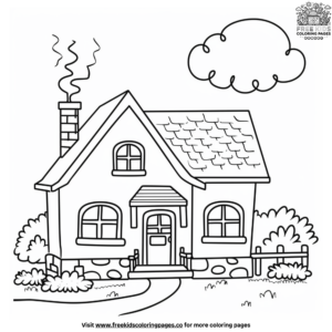 Charming Simple House Coloring Page