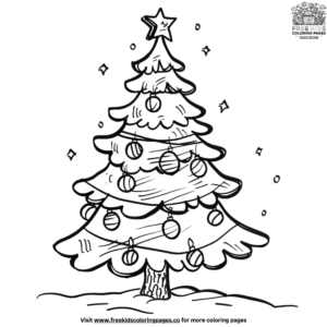 Charming Small Christmas Tree Coloring Pages