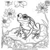 Lovely Spring Frog Coloring Pages