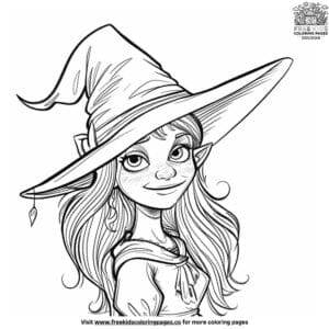 Young witch coloring pages