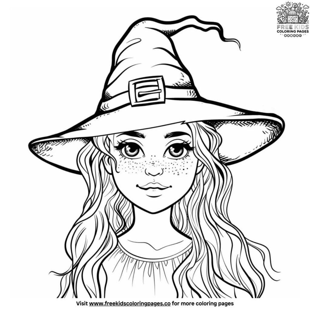 Young witch coloring pages