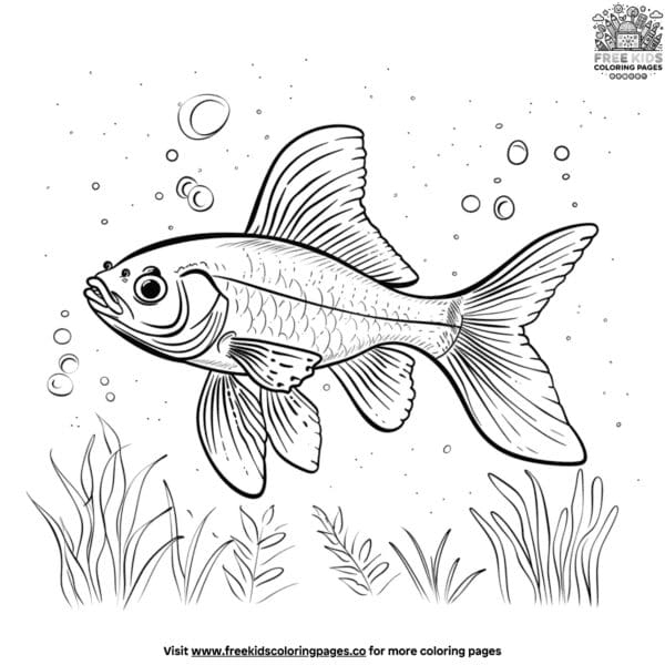 Simple and charming fish coloring pages