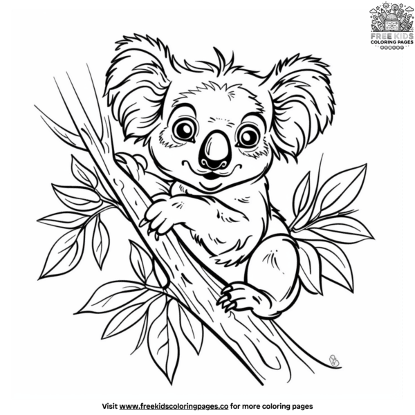 Cute koala coloring pages