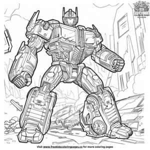 Transformer Battle Scenes Coloring Pages