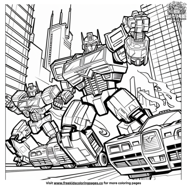 Transformer Battle Scenes Coloring Pages