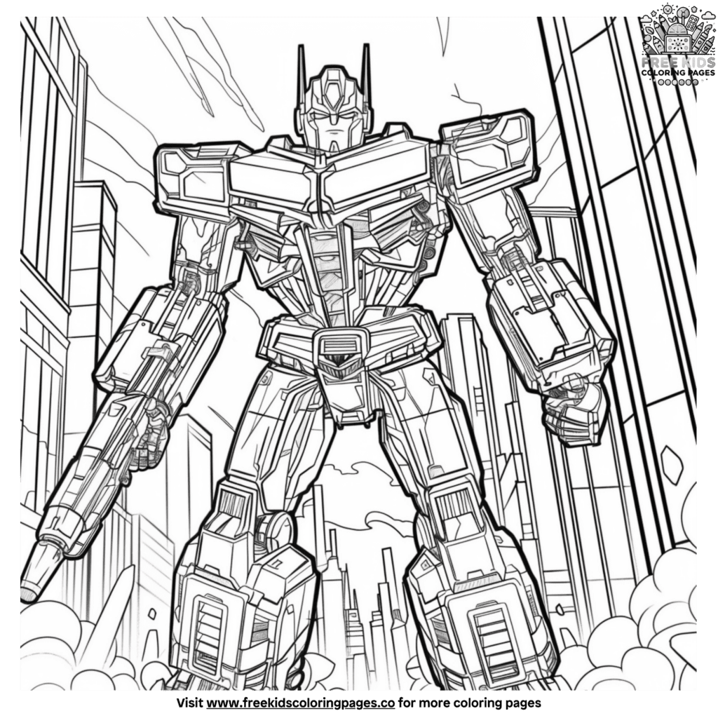 Fun Transformer Battle Scenes Coloring Pages - Free Kids Coloring Pages