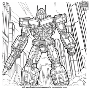 Fun transformer battle scenes coloring pages