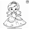 Happy Baby Girl In A Princess Dress Coloring Pages