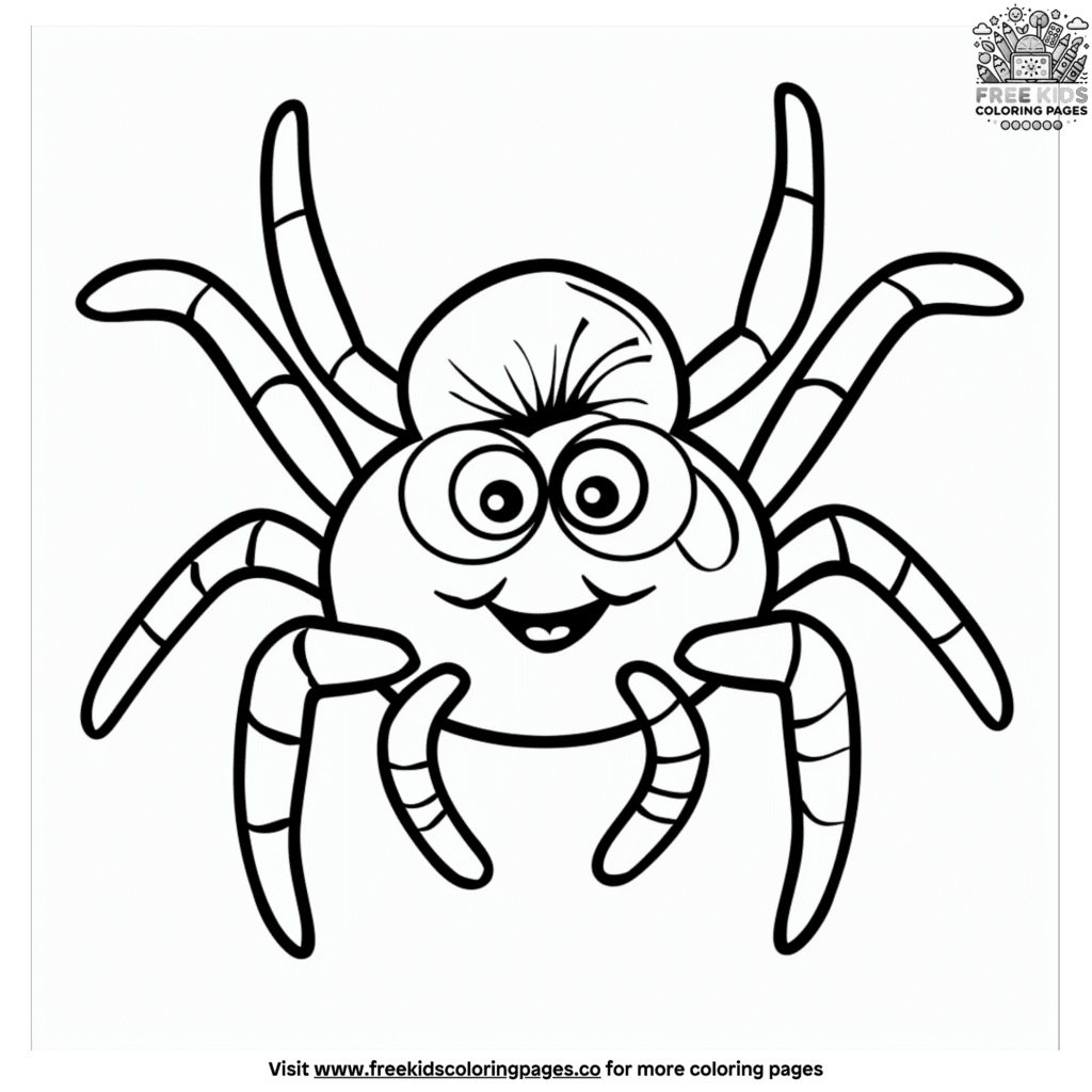 Cartoon spider coloring pages