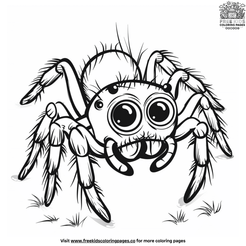 Cartoon spider coloring pages