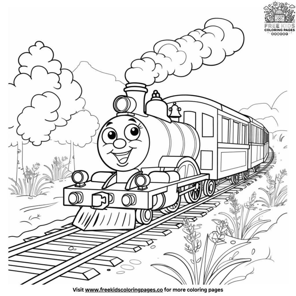 Cartoon train coloring pages