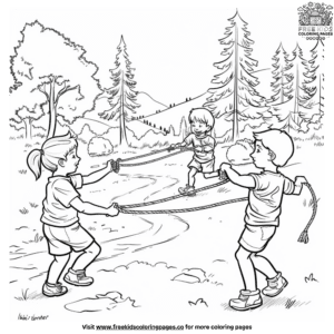 Camping Games Coloring Pages