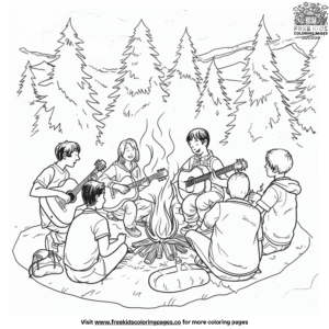 Camp Night Music Coloring Pages