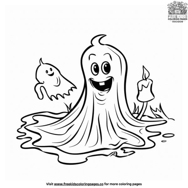 Friendly ghost coloring pages