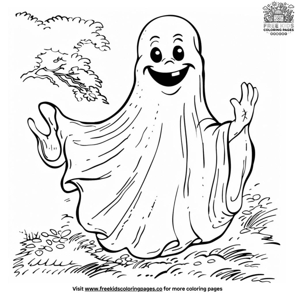 Friendly ghost coloring pages