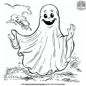 One-Hand Ghost Coloring Pages