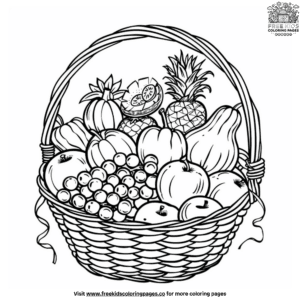 Ripe fruit basket coloring pages