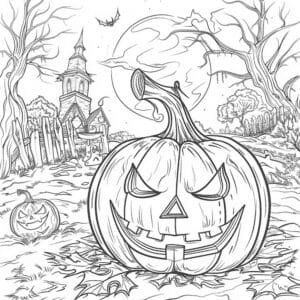 Playful Happy Halloween Pumpkin Coloring Pages