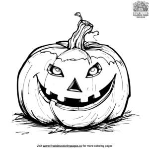 Festive happy halloween pumpkin coloring pages