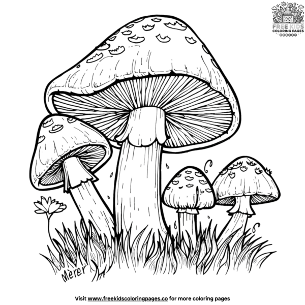 Mushroom Wonderland Coloring Pages