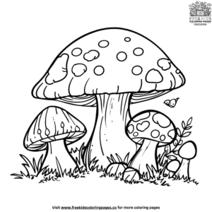 Joyful Mushroom Wonderland Coloring Pages