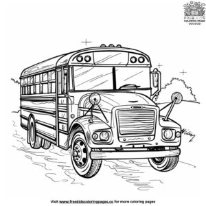 Cheerful School Bus Coloring Pages