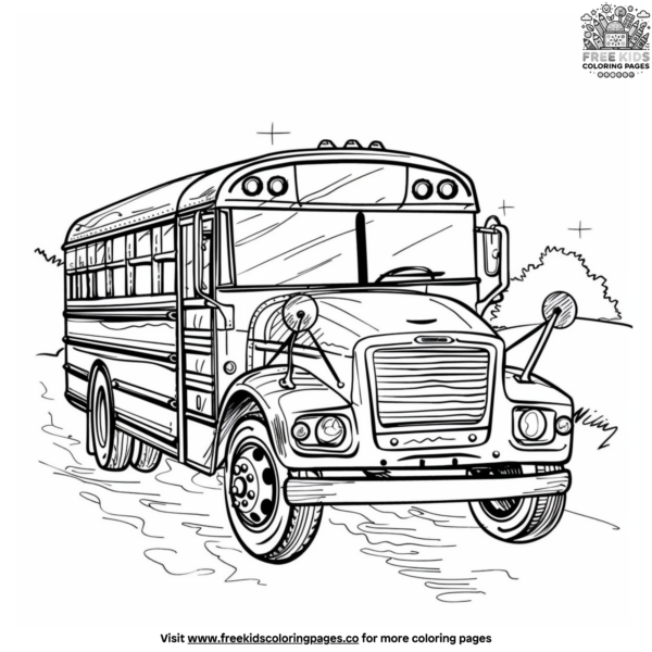 Cheerful School Bus Coloring Pages