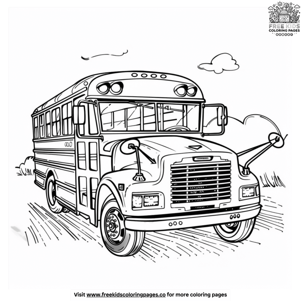 Delightful School Bus Coloring Pages