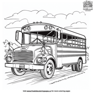 Vibrant school bus coloring pages