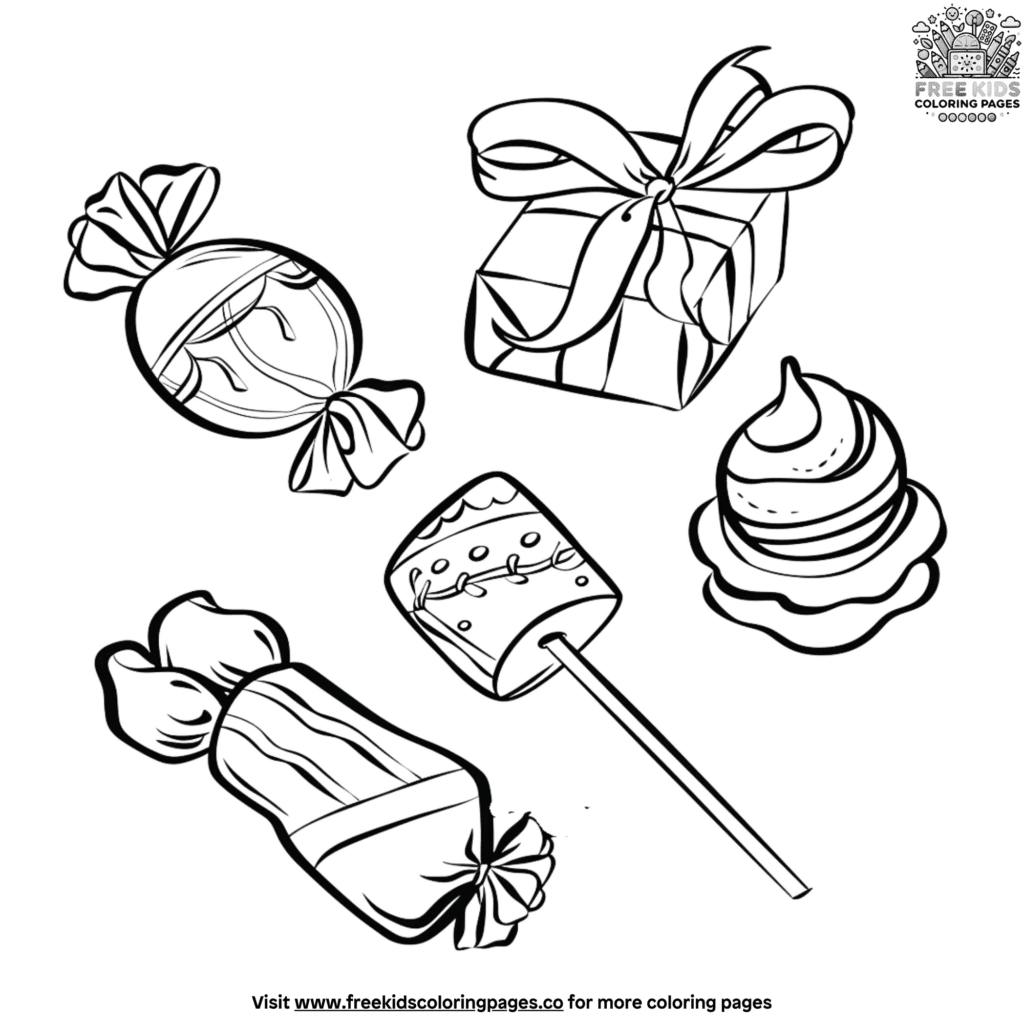 Festive christmas candy coloring pages engage kids with free coloring fun