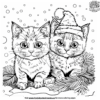 Christmas Cat Coloring Pages